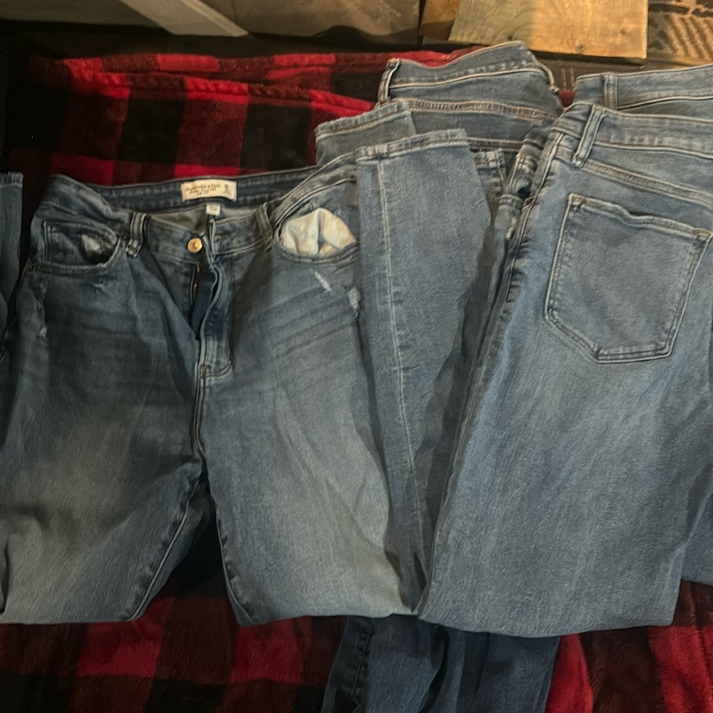 2 pairs same Abercrombie super skinny high rise ankle curve love 30 extra long